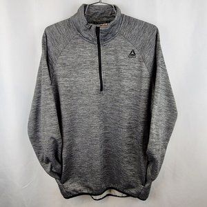 Reebok Men’s Medium Powerlift 1/4 Zip Sweater Pullover Charcoal Heather